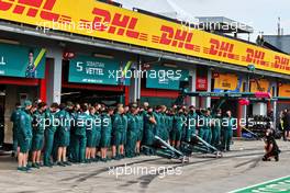 Aston Martin F1 Team observe a minute's silence for HRH Prince Philip, Duke of Edinburgh. 17.04.2021. Formula 1 World Championship, Rd 2, Emilia Romagna Grand Prix, Imola, Italy, Qualifying Day.
