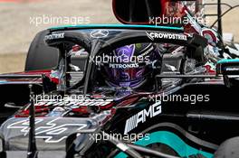 Lewis Hamilton (GBR) Mercedes AMG F1 W12 in qualifying parc ferme. 17.04.2021. Formula 1 World Championship, Rd 2, Emilia Romagna Grand Prix, Imola, Italy, Qualifying Day.