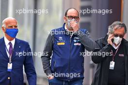 Dr. Angelo Sticchi Damiani (ITA) Aci Csai President (Left) and Giancarlo Minardi (ITA (Right). 18.04.2021. Formula 1 World Championship, Rd 2, Emilia Romagna Grand Prix, Imola, Italy, Race Day.