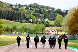 Esteban Ocon (FRA) Alpine F1 Team walks the circuit with the team. 15.04.2021. Formula 1 World Championship, Rd 2, Emilia Romagna Grand Prix, Imola, Italy, Preparation Day.
