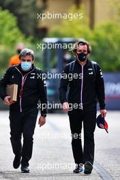 (L to R): Fabrizio Borra (ESP) Alpine F1 Team Physio with Fernando Alonso (ESP) Alpine F1 Team. 15.04.2021. Formula 1 World Championship, Rd 2, Emilia Romagna Grand Prix, Imola, Italy, Preparation Day.