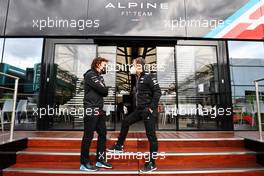 (L to R): Fernando Alonso (ESP) Alpine F1 Team with Davide Brivio (ITA) Alpine F1 Team Racing Director. 15.04.2021. Formula 1 World Championship, Rd 2, Emilia Romagna Grand Prix, Imola, Italy, Preparation Day.
