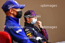 Max Verstappen (NLD) Red Bull Racing and Mick Schumacher (GER) Haas F1 Team in the FIA Press Conference. 15.04.2021. Formula 1 World Championship, Rd 2, Emilia Romagna Grand Prix, Imola, Italy, Preparation Day.