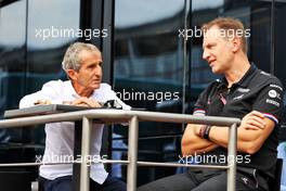 (L to R): Alain Prost (FRA) Alpine F1 Team Non-Executive Director with Laurent Rossi (FRA) Alpine Chief Executive Officer. 10.09.2021. Formula 1 World Championship, Rd 14, Italian Grand Prix, Monza, Italy, Qualifying Day.