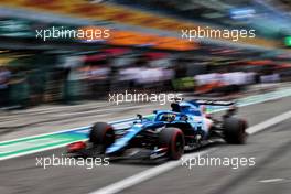 Fernando Alonso (ESP) Alpine F1 Team A521 in the pits. 10.09.2021. Formula 1 World Championship, Rd 14, Italian Grand Prix, Monza, Italy, Qualifying Day.