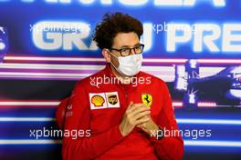 Mattia Binotto (ITA) Ferrari Team Principal in the FIA Press Conference. 10.09.2021. Formula 1 World Championship, Rd 14, Italian Grand Prix, Monza, Italy, Qualifying Day.