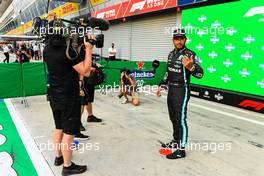 Lewis Hamilton (GBR) Mercedes AMG F1 in qualifying parc ferme. 10.09.2021. Formula 1 World Championship, Rd 14, Italian Grand Prix, Monza, Italy, Qualifying Day.