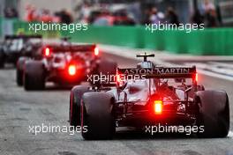 Sebastian Vettel (GER) Aston Martin F1 Team AMR21 leaves the pits. 10.09.2021. Formula 1 World Championship, Rd 14, Italian Grand Prix, Monza, Italy, Qualifying Day.