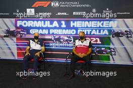 (L to R): Franz Tost (AUT) AlphaTauri Team Principal and Frederic Vasseur (FRA) Alfa Romeo Racing Team Principal in the FIA Press Conference. 10.09.2021. Formula 1 World Championship, Rd 14, Italian Grand Prix, Monza, Italy, Qualifying Day.