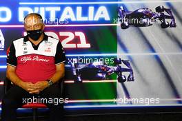 Frederic Vasseur (FRA) Alfa Romeo Racing Team Principal in the FIA Press Conference. 10.09.2021. Formula 1 World Championship, Rd 14, Italian Grand Prix, Monza, Italy, Qualifying Day.