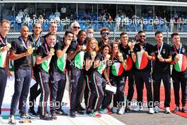 Italian Olympic medalists on the grid. 12.09.2021. Formula 1 World Championship, Rd 14, Italian Grand Prix, Monza, Italy, Race Day.