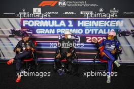 Max Verstappen (NLD), Red Bull Racing Valtteri Bottas (FIN), Mercedes AMG F1 and Daniel Ricciardo (AUS), McLaren F1 Team  11.09.2021. Formula 1 World Championship, Rd 14, Italian Grand Prix, Monza, Italy, Sprint Day.