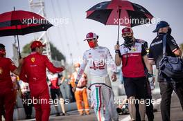Charles Leclerc (MON) Ferrari and Antonio Giovinazzi (ITA) Alfa Romeo Racing. 11.09.2021. Formula 1 World Championship, Rd 14, Italian Grand Prix, Monza, Italy, Sprint Day.