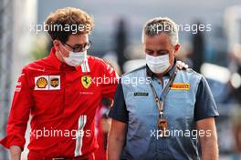 (L to R): Mattia Binotto (ITA) Ferrari Team Principal with Mario Isola (ITA) Pirelli Racing Manager. 11.09.2021. Formula 1 World Championship, Rd 14, Italian Grand Prix, Monza, Italy, Sprint Day.