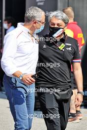 (L to R): Stefano Domenicali (ITA) Formula One President and CEO with Luca de Meo (ITA) Groupe Renault Chief Executive Officer. 12.09.2021. Formula 1 World Championship, Rd 14, Italian Grand Prix, Monza, Italy, Race Day.