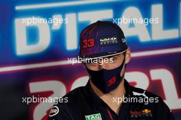 Max Verstappen (NLD) Red Bull Racing in the FIA Press Conference. 09.09.2021. Formula 1 World Championship, Rd 14, Italian Grand Prix, Monza, Italy, Preparation Day.