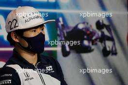 Yuki Tsunoda (JPN) AlphaTauri in the FIA Press Conference. 09.09.2021. Formula 1 World Championship, Rd 14, Italian Grand Prix, Monza, Italy, Preparation Day.