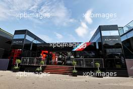 Alpine F1 Team motorhome in the paddock. 09.09.2021. Formula 1 World Championship, Rd 14, Italian Grand Prix, Monza, Italy, Preparation Day.