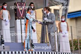 Lando Norris (GBR) McLaren celebrates his third position on the podium. 23.05.2021. Formula 1 World Championship, Rd 5, Monaco Grand Prix, Monte Carlo, Monaco, Race Day.