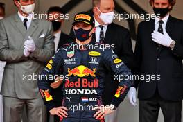 Race winner Max Verstappen (NLD) Red Bull Racing on the podium. 23.05.2021. Formula 1 World Championship, Rd 5, Monaco Grand Prix, Monte Carlo, Monaco, Race Day.