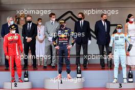 The podium (L to R): Max Verstappen (NLD) Red Bull Racing, second; Lewis Hamilton (GBR) Mercedes AMG F1, race winner; Valtteri Bottas (FIN) Mercedes AMG F1, third. 23.05.2021. Formula 1 World Championship, Rd 5, Monaco Grand Prix, Monte Carlo, Monaco, Race Day.