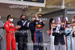 Race winner Max Verstappen (NLD) Red Bull Racing celebrates on the podium. 23.05.2021. Formula 1 World Championship, Rd 5, Monaco Grand Prix, Monte Carlo, Monaco, Race Day.