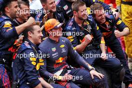 Race winner Max Verstappen (NLD) Red Bull Racing celebrates with the team. 23.05.2021. Formula 1 World Championship, Rd 5, Monaco Grand Prix, Monte Carlo, Monaco, Race Day.