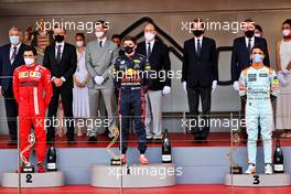 The podium (L to R): Max Verstappen (NLD) Red Bull Racing, second; Lewis Hamilton (GBR) Mercedes AMG F1, race winner; Valtteri Bottas (FIN) Mercedes AMG F1, third. 23.05.2021. Formula 1 World Championship, Rd 5, Monaco Grand Prix, Monte Carlo, Monaco, Race Day.