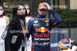 Race winner Max Verstappen (NLD) Red Bull Racing with Kelly Piquet (BRA) in parc ferme. 23.05.2021. Formula 1 World Championship, Rd 5, Monaco Grand Prix, Monte Carlo, Monaco, Race Day.