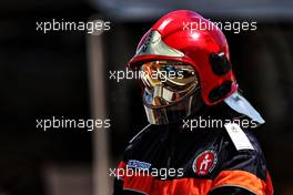 Nicholas Latifi (CDN) Williams Racing FW43B reflected in a fire marshal's helmet. 23.05.2021. Formula 1 World Championship, Rd 5, Monaco Grand Prix, Monte Carlo, Monaco, Race Day.