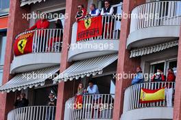 Circuit atmosphere Ferrari fans on apartment balconies. 23.05.2021. Formula 1 World Championship, Rd 5, Monaco Grand Prix, Monte Carlo, Monaco, Race Day.