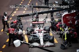 Kimi Raikkonen (FIN) Alfa Romeo Racing C41 makes a pit stop. 23.05.2021. Formula 1 World Championship, Rd 5, Monaco Grand Prix, Monte Carlo, Monaco, Race Day.