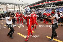 Charles Leclerc (MON) Ferrari celebrates his pole position in qualifying parc ferme. 22.05.2021. Formula 1 World Championship, Rd 5, Monaco Grand Prix, Monte Carlo, Monaco, Qualifying Day.