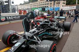 Valtteri Bottas (FIN) Mercedes AMG F1 W12 in qualifying parc ferme. 22.05.2021. Formula 1 World Championship, Rd 5, Monaco Grand Prix, Monte Carlo, Monaco, Qualifying Day.