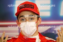 Charles Leclerc (MON) Ferrari in the post qualifying FIA Press Conference. 22.05.2021. Formula 1 World Championship, Rd 5, Monaco Grand Prix, Monte Carlo, Monaco, Qualifying Day.