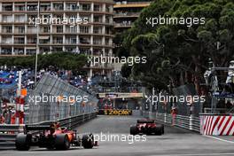 Charles Leclerc (MON) Ferrari SF-21 leads team mate Carlos Sainz Jr (ESP) Ferrari SF-21. 22.05.2021. Formula 1 World Championship, Rd 5, Monaco Grand Prix, Monte Carlo, Monaco, Qualifying Day.