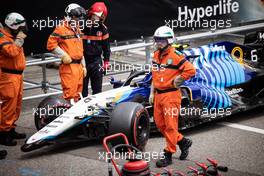 Nicholas Latifi (CDN) Williams Racing FW43B crashed in the third practice session. 22.05.2021. Formula 1 World Championship, Rd 5, Monaco Grand Prix, Monte Carlo, Monaco, Qualifying Day.