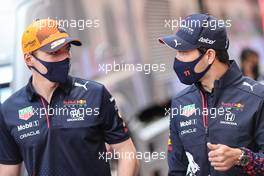 (L to R): Max Verstappen (NLD) Red Bull Racing with Sergio Perez (MEX) Red Bull Racing. 23.05.2021. Formula 1 World Championship, Rd 5, Monaco Grand Prix, Monte Carlo, Monaco, Race Day.