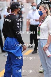(L to R): Lewis Hamilton (GBR) Mercedes AMG F1 with Sabine Kehm (GER) Driver Manager. 23.05.2021. Formula 1 World Championship, Rd 5, Monaco Grand Prix, Monte Carlo, Monaco, Race Day.
