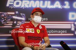 Charles Leclerc (MON) Ferrari in the FIA Press Conference. 19.05.2021. Formula 1 World Championship, Rd 5, Monaco Grand Prix, Monte Carlo, Monaco, Preparation Day.