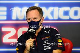 Christian Horner (GBR) Red Bull Racing Team Principal in the FIA Press Conference. 05.11.2021. Formula 1 World Championship, Rd 18, Mexican Grand Prix, Mexico City, Mexico, Practice Day.