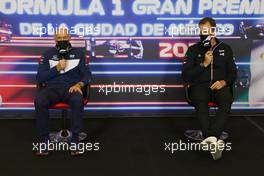 (L to R): Franz Tost (AUT) AlphaTauri Team Principal and Laurent Rossi (FRA) Alpine Chief Executive Officer in the FIA Press Conference. 05.11.2021. Formula 1 World Championship, Rd 18, Mexican Grand Prix, Mexico City, Mexico, Practice Day.