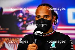 Lewis Hamilton (GBR) Mercedes AMG F1 in the post race FIA Press Conference. 07.11.2021. Formula 1 World Championship, Rd 18, Mexican Grand Prix, Mexico City, Mexico, Race Day.