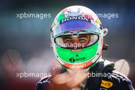 Third placed Sergio Perez (MEX) Red Bull Racing in parc ferme. 07.11.2021. Formula 1 World Championship, Rd 18, Mexican Grand Prix, Mexico City, Mexico, Race Day.