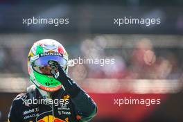 Sergio Perez (MEX) Red Bull Racing celebrates his third position in parc ferme. 07.11.2021. Formula 1 World Championship, Rd 18, Mexican Grand Prix, Mexico City, Mexico, Race Day.
