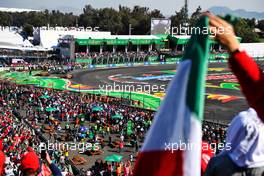 Race winner Max Verstappen (NLD) Red Bull Racing RB16B, second placed Lewis Hamilton (GBR) Mercedes AMG F1 W12 and third placed Sergio Perez (MEX) Red Bull Racing RB16B arrive in parc ferme. 07.11.2021. Formula 1 World Championship, Rd 18, Mexican Grand Prix, Mexico City, Mexico, Race Day.