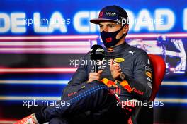 Max Verstappen (NLD) Red Bull Racing in the post race FIA Press Conference. 07.11.2021. Formula 1 World Championship, Rd 18, Mexican Grand Prix, Mexico City, Mexico, Race Day.