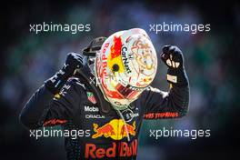 Race winner Max Verstappen (NLD) Red Bull Racing celebrates in parc ferme. 07.11.2021. Formula 1 World Championship, Rd 18, Mexican Grand Prix, Mexico City, Mexico, Race Day.