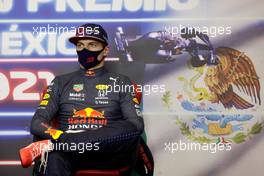 Max Verstappen (NLD) Red Bull Racing in the post qualifying FIA Press Conference. 06.11.2021. Formula 1 World Championship, Rd 18, Mexican Grand Prix, Mexico City, Mexico, Qualifying Day.