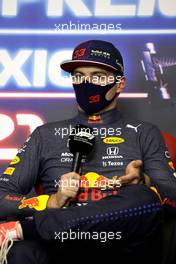 Max Verstappen (NLD) Red Bull Racing in the post qualifying FIA Press Conference. 06.11.2021. Formula 1 World Championship, Rd 18, Mexican Grand Prix, Mexico City, Mexico, Qualifying Day.